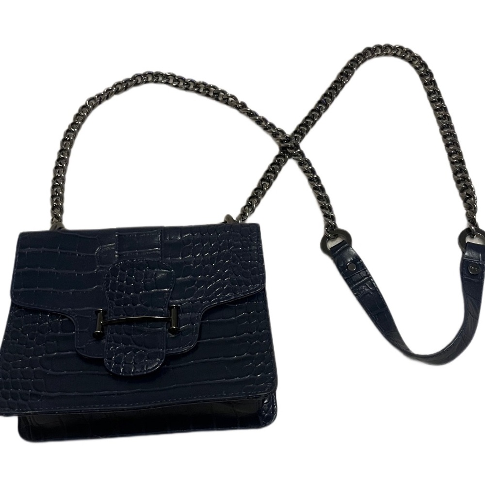 Sam Edelman crossbody bag in navy blue snakeskin